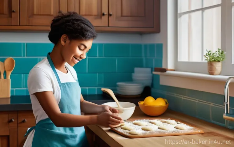 제과제빵 자격증 합격률 높이는 법 - **Prompt 1: "The Aspiring Home Baker's First Steps"**
"A candid, warm portrait of a young adult ...