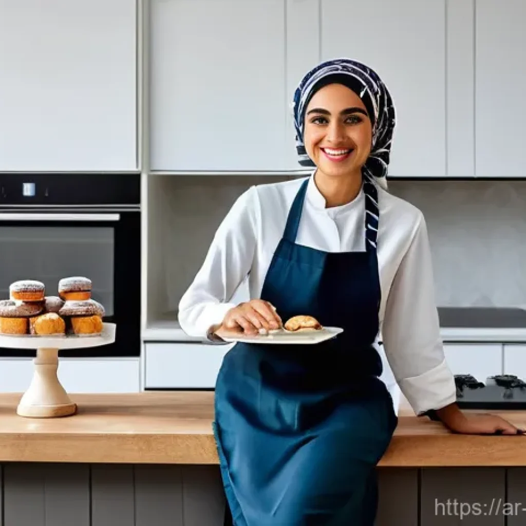 제과제빵 업계 연봉 분석 - **Home Baker to Entrepreneur with a Modern Twist**
"A vibrant, warm image of a young Arab woman,...